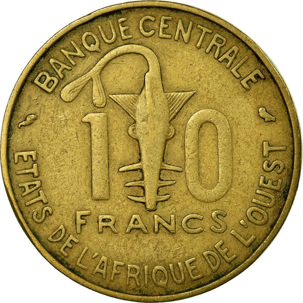 Western African States | 10 Francs Coin | Sawfish | Gazelle | KM1a | 1966 - 1981