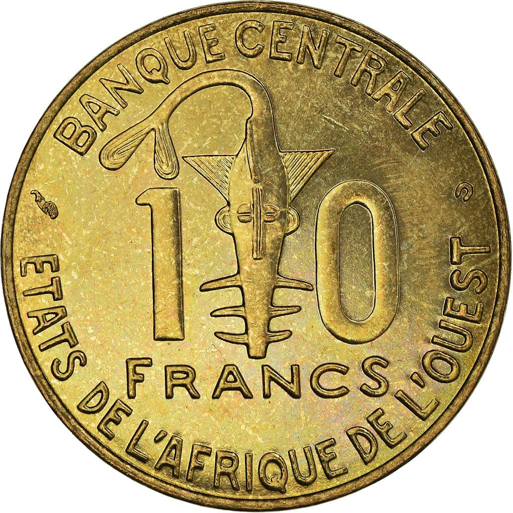 Western African States | 10 Francs Coin | Sawfish | Pitcher Pump | KM10 | 1981 - 2021