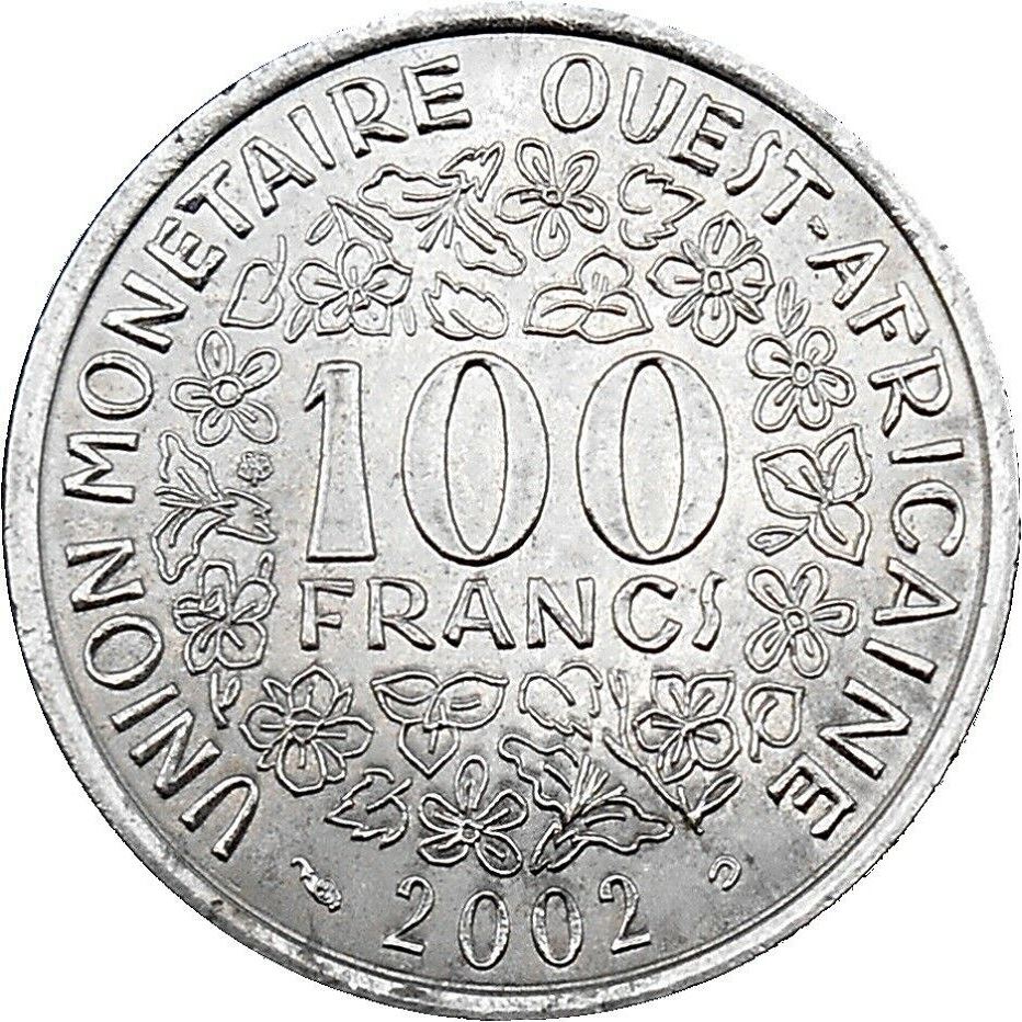 Western African States | 100 Francs Coin | Sawfish | Flowers | KM4 | 1967 - 2009