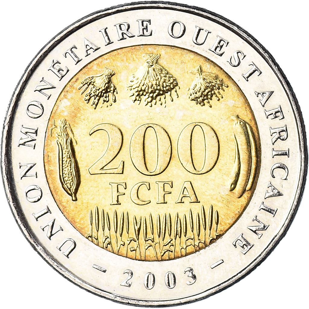 Western African States | 200 Francs Coin | Swfish | Banana | Corn | KM14 | 2003 - 2018