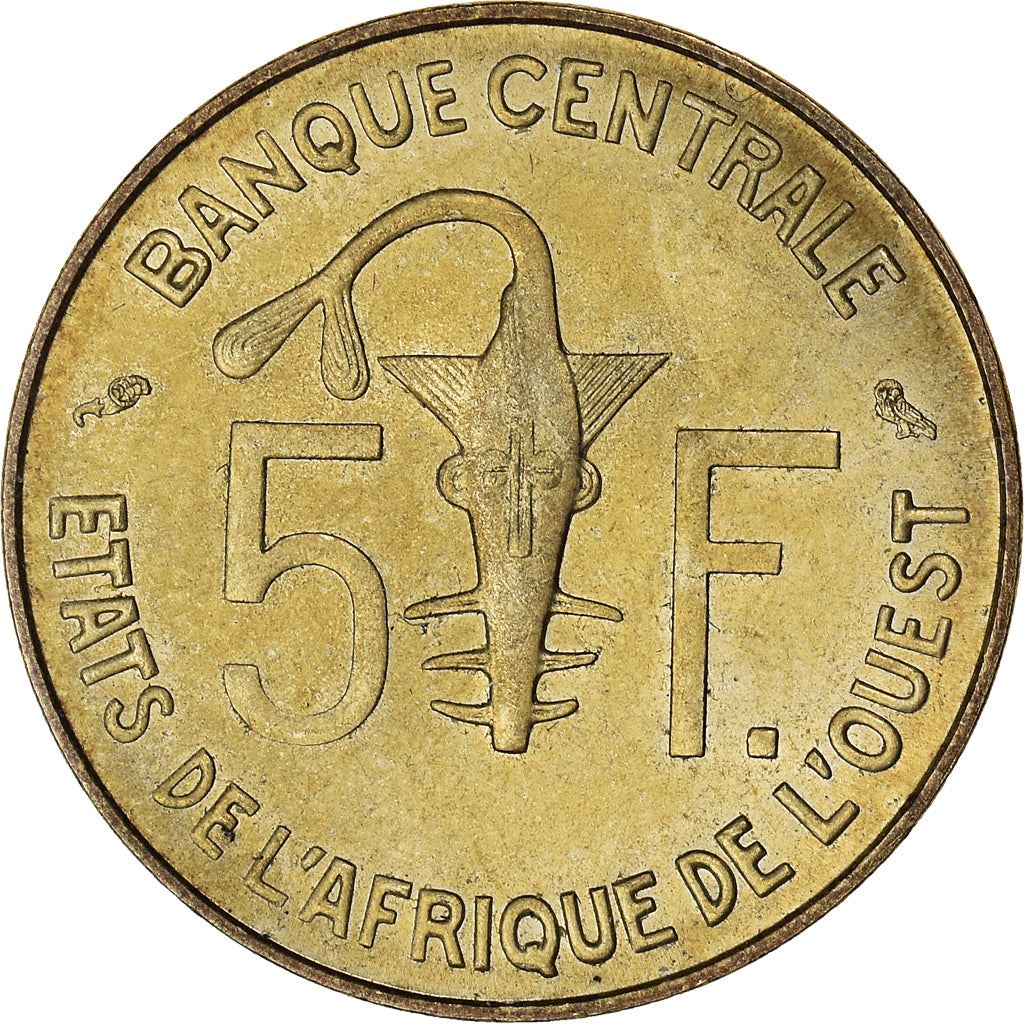 Western African States | 5 Francs Coin | Sawfish | Gazelle | KM2a | 1965 - 2020