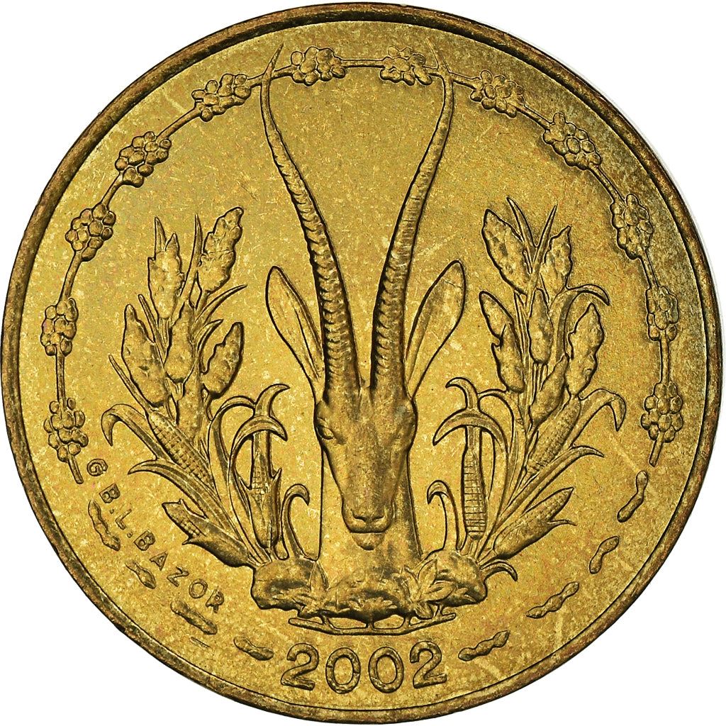 Western African States | 5 Francs Coin | Sawfish | Gazelle | KM2a | 1965 - 2020