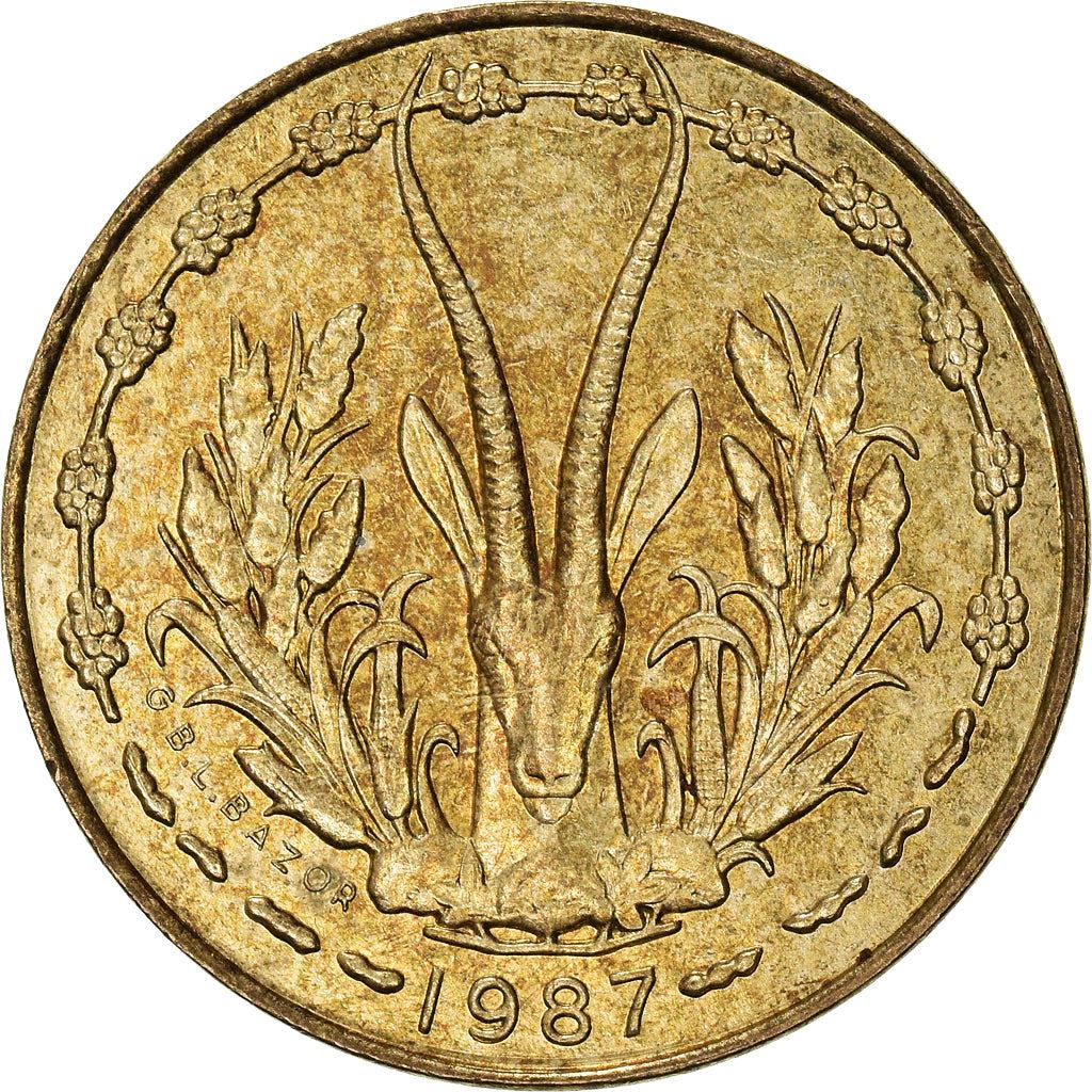 Western African States | 5 Francs Coin | Sawfish | Gazelle | KM2a | 1965 - 2020