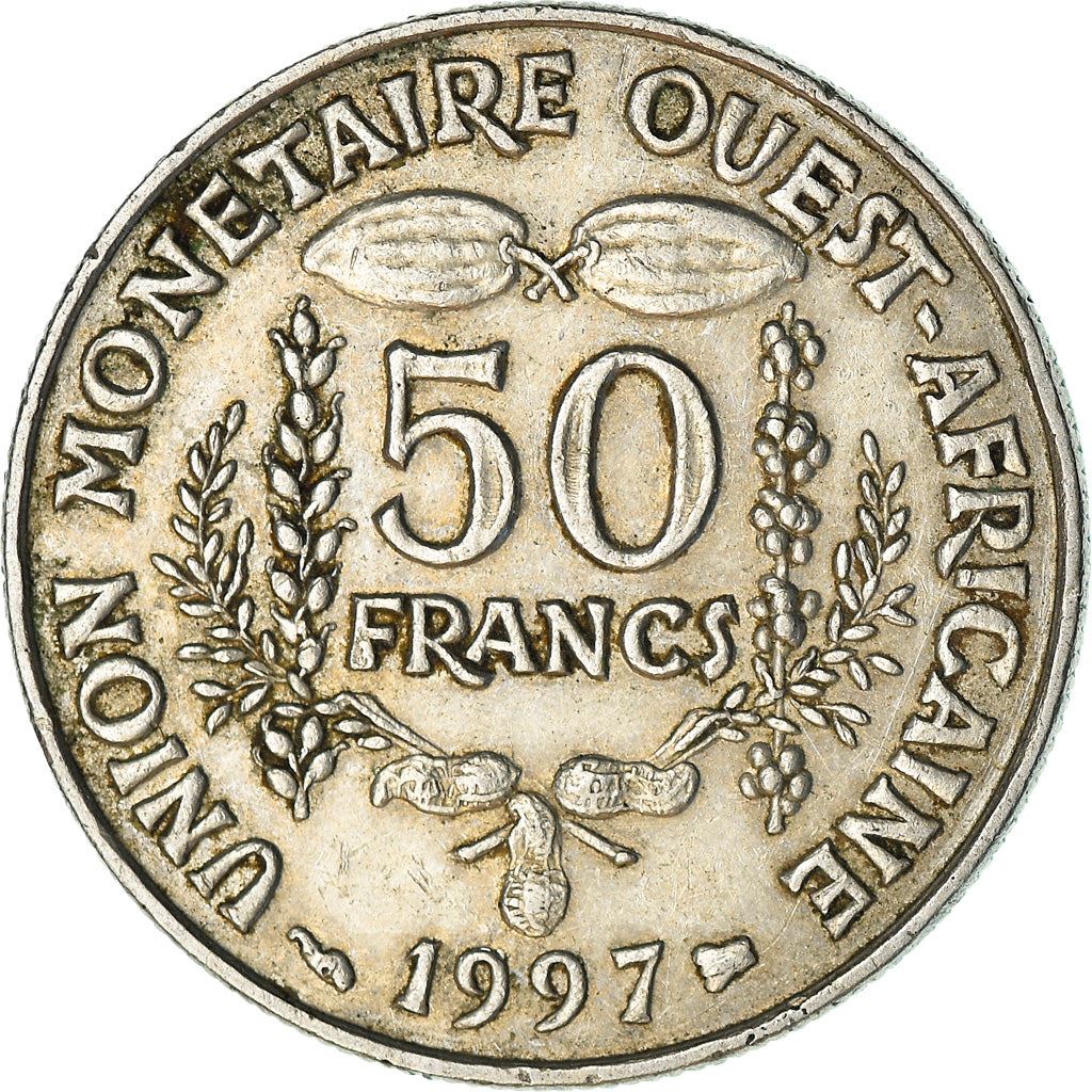 Western African States | 50 Francs Coin | Sawfish | Beans | Grain | Nuts | KM6 | 1972 - 2011