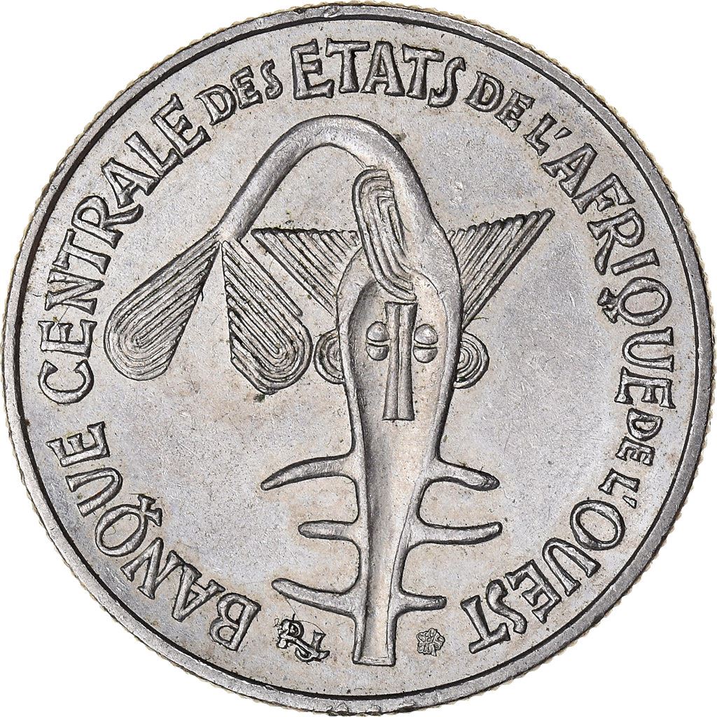 Western African States | 50 Francs Coin | Sawfish | Beans | Grain | Nuts | KM6 | 1972 - 2011