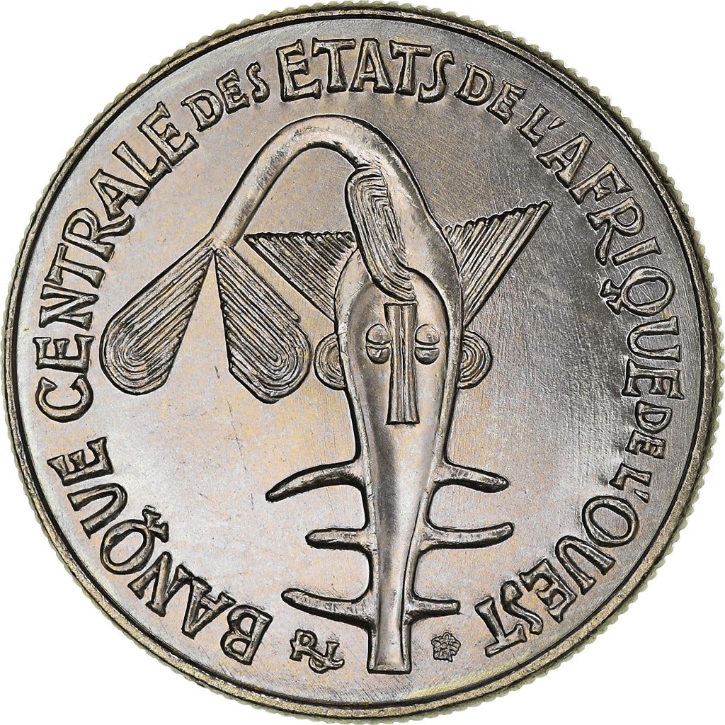 Western African States | 50 Francs Coin | Sawfish | Beans | Grain | Nuts | KM6 | 1972 - 2011