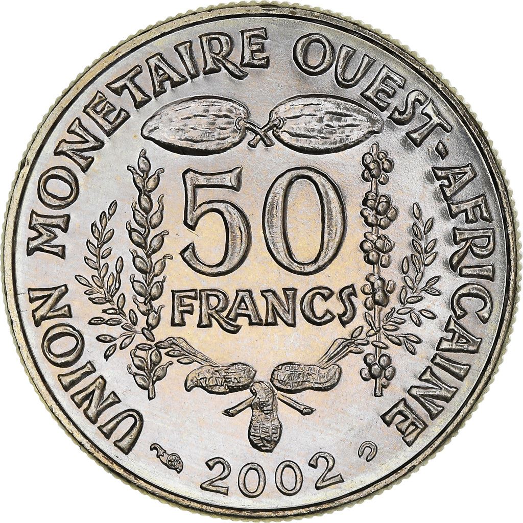 Western African States | 50 Francs Coin | Sawfish | Beans | Grain | Nuts | KM6 | 1972 - 2011