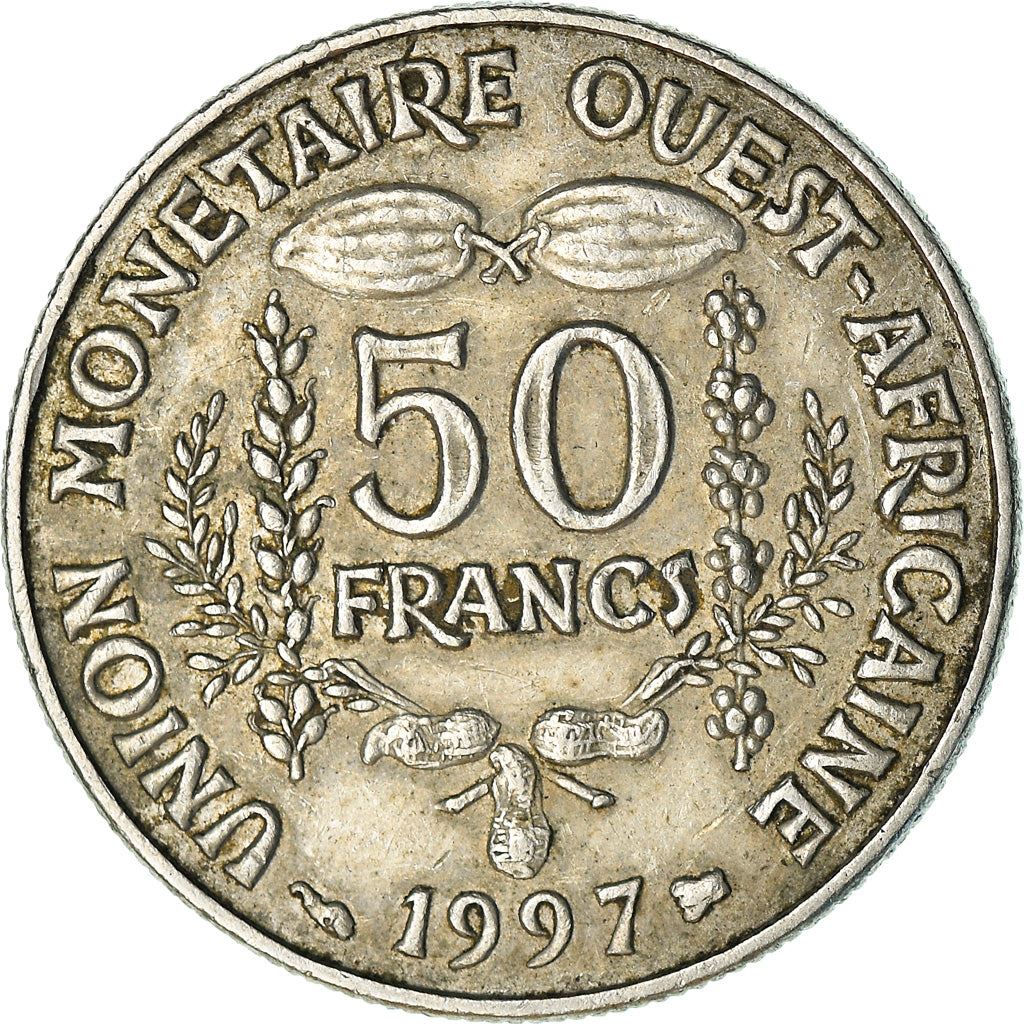 Western African States | 50 Francs Coin | Sawfish | Beans | Grain | Nuts | KM6 | 1972 - 2011