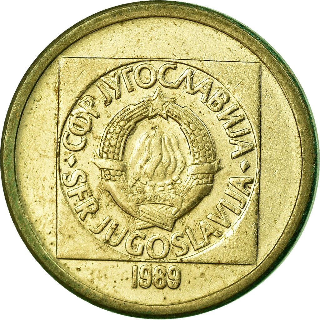 Yugoslavia 10 Dinara Coin | Flame | Stars | KM131 | 1988 - 1989