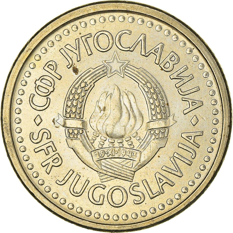 Yugoslavia Coin | 1 Dinar | Flame | Stars | KM142 | 1990 - 1991