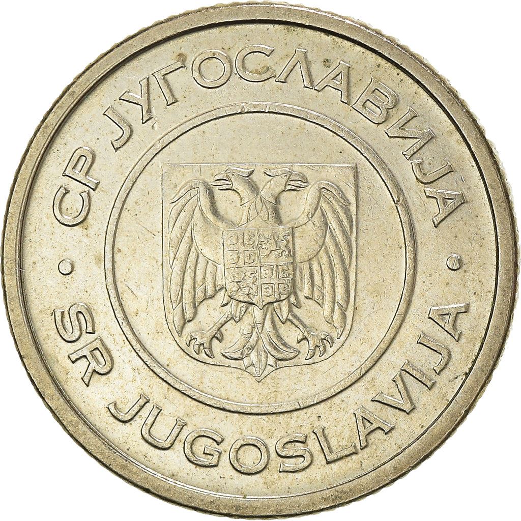 Yugoslavia Coin | 1 Dinar | Two Headed Eagle | National Bank | KM180 | 2000 - 2002