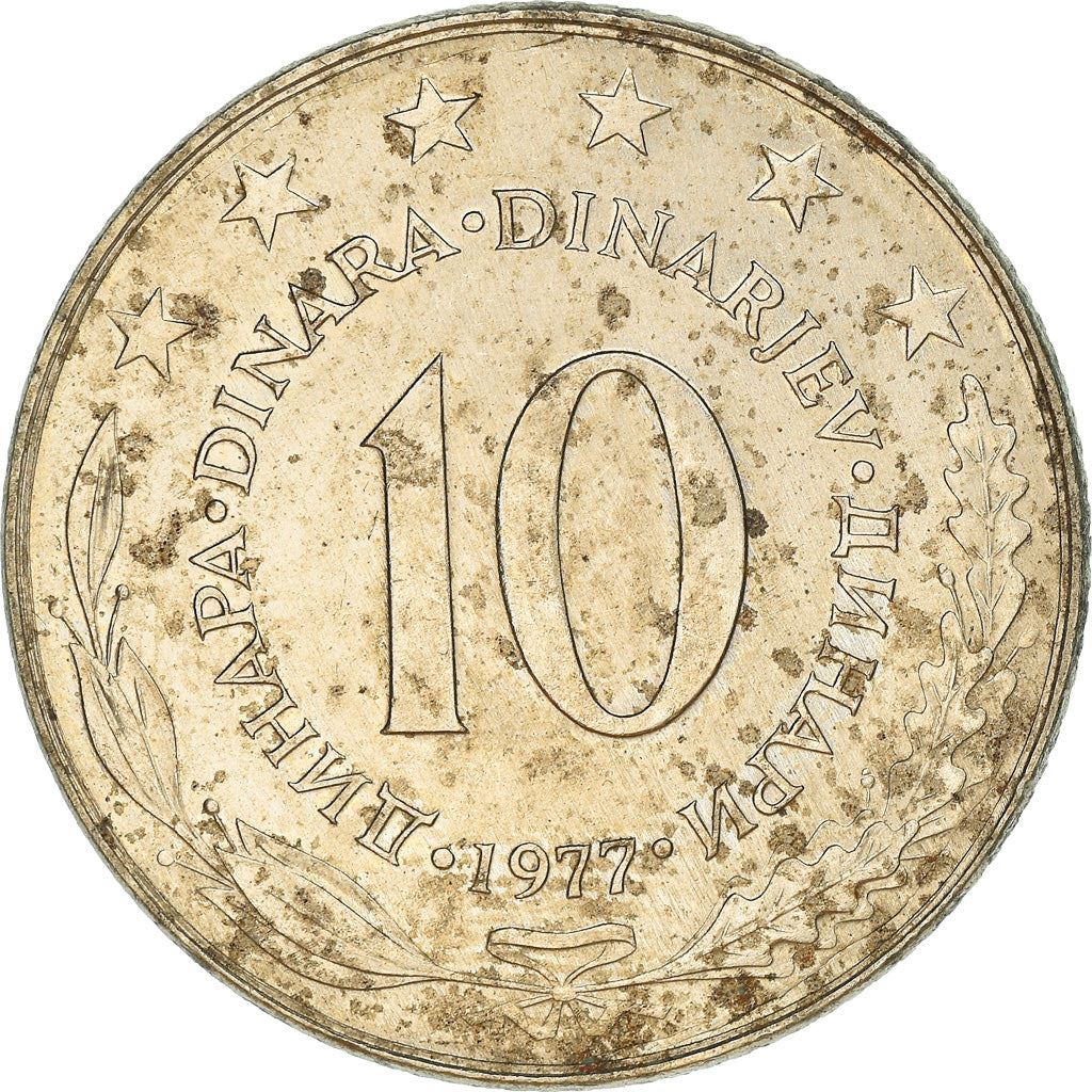 Yugoslavia Coin | 10 Dinara | Flame | Stars | KM62 | 1976 - 1981