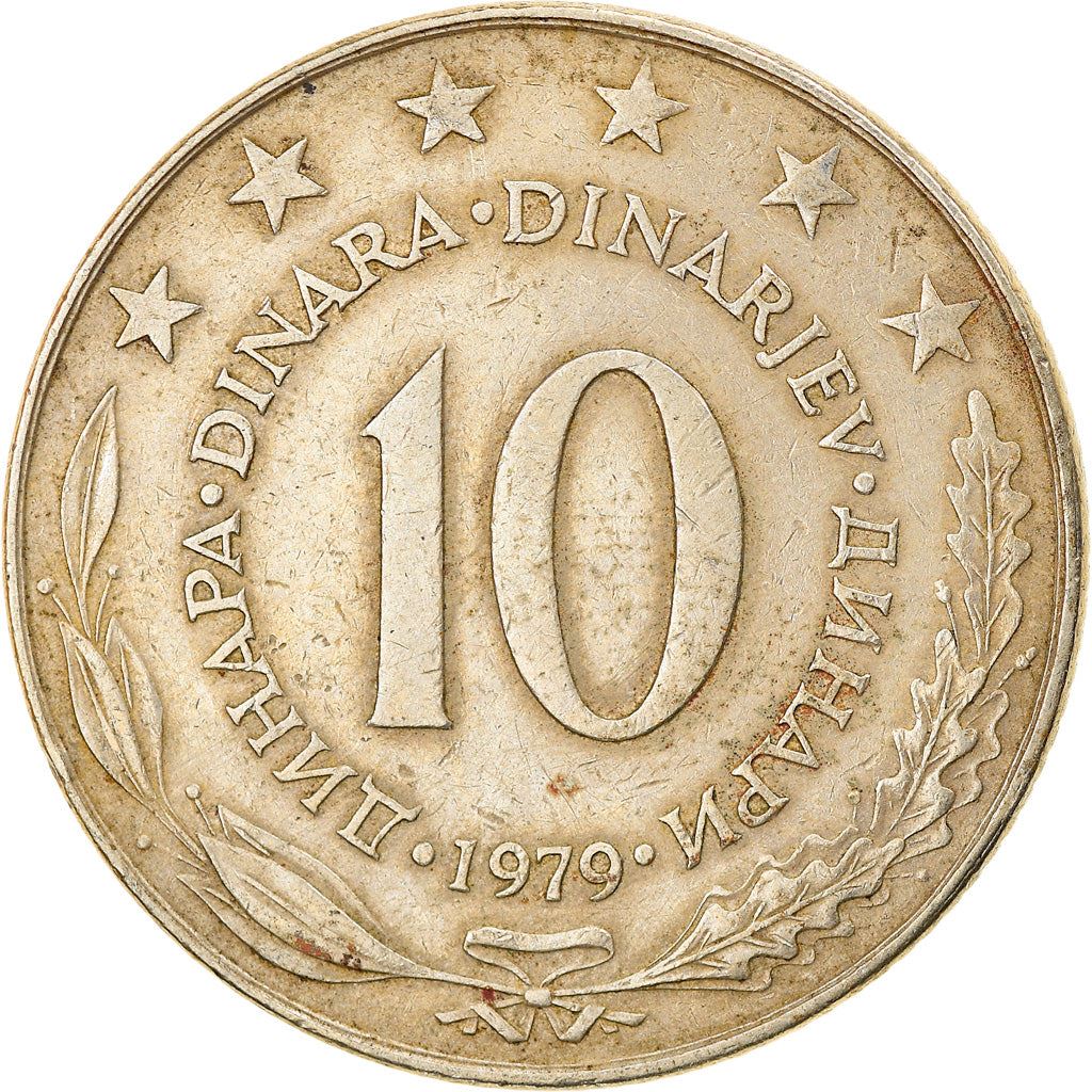 Yugoslavia Coin | 10 Dinara | Flame | Stars | KM62 | 1976 - 1981