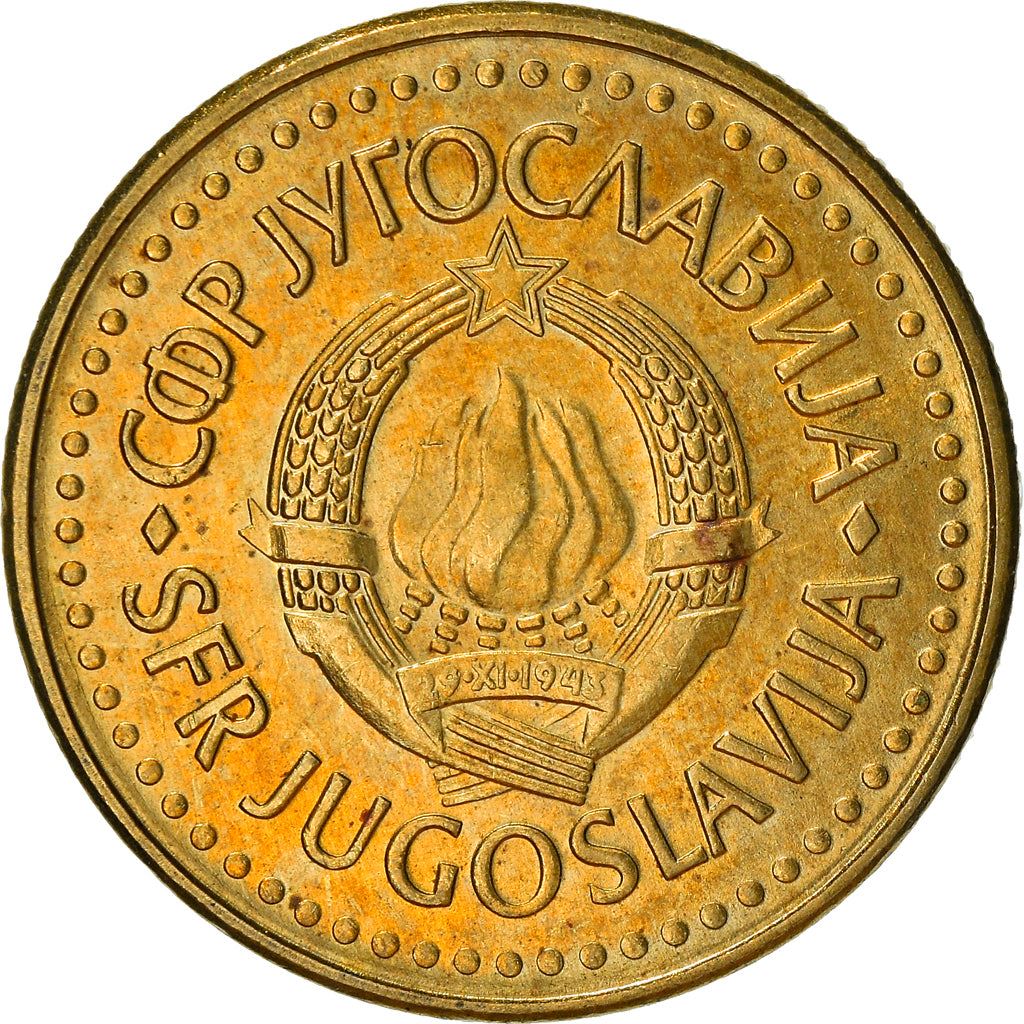 Yugoslavia Coin | 5 Dinara | Flame | Stars | KM88 | 1982 - 1986