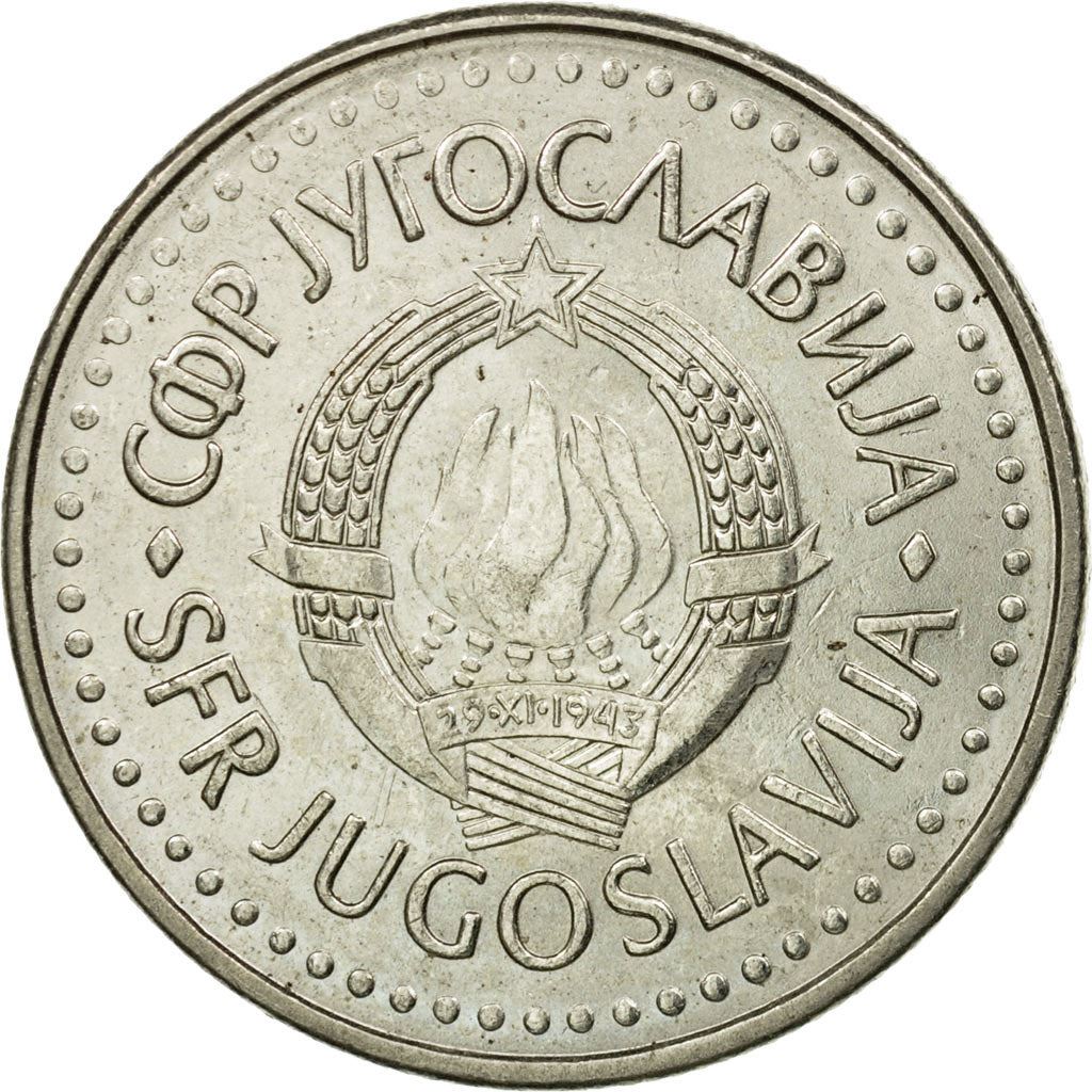 Yugoslavia Coin | 50 Dinara | Flame | Stars | KM113 | 1985 - 1988