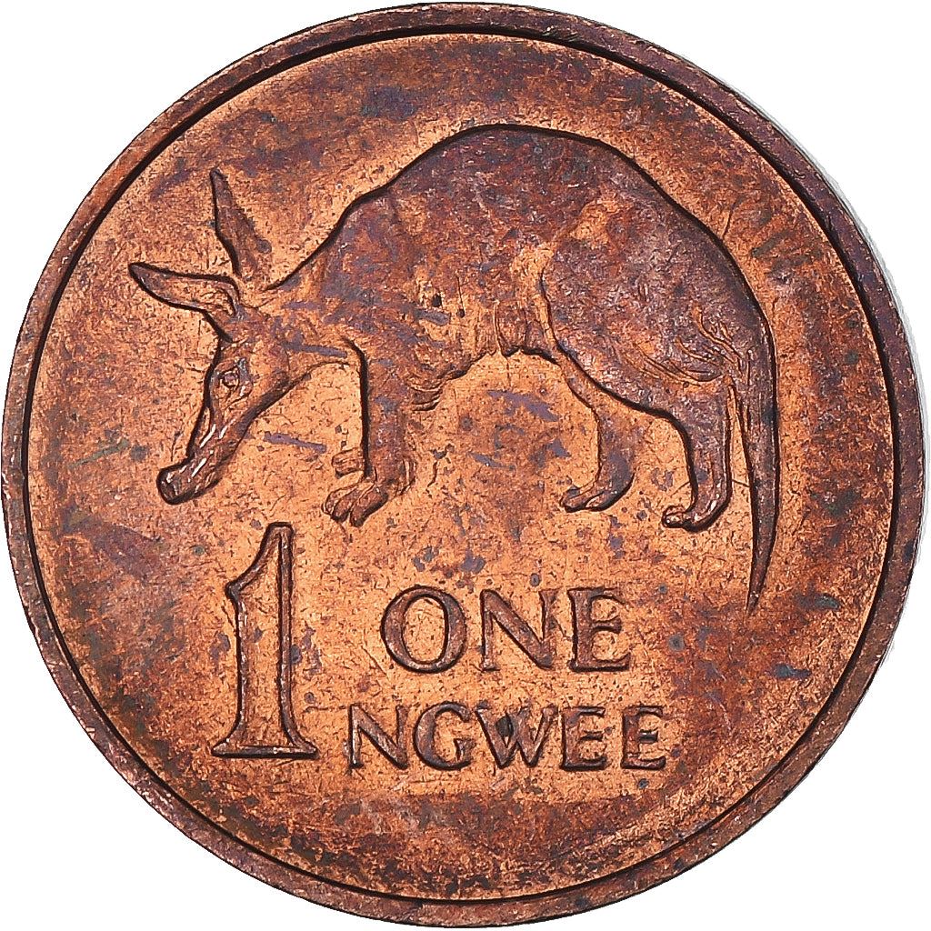 Zambia | 1 Ngwee Coin | Aardvark | Km:9A | 1982 - 1983