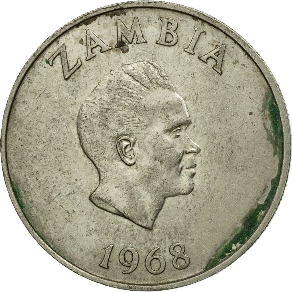 Zambia | 10 Ngwee Coin | Crowned hornbill | Km:12 | 1968 - 1987