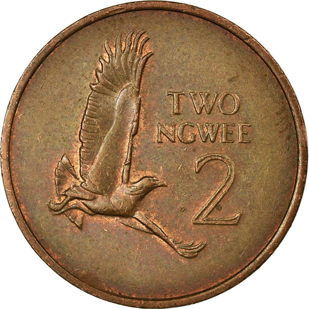 Zambia | 2 Ngwee Coin | Martial Eagle | Km:10A | 1982 - 1983