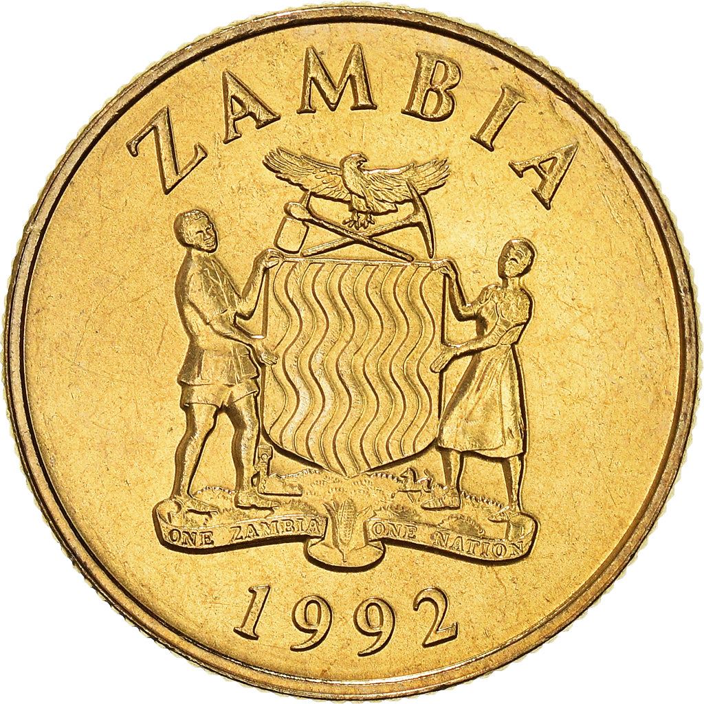 Zambia | 5 Kwacha Coin | Sable antelope | Km:31 | 1992