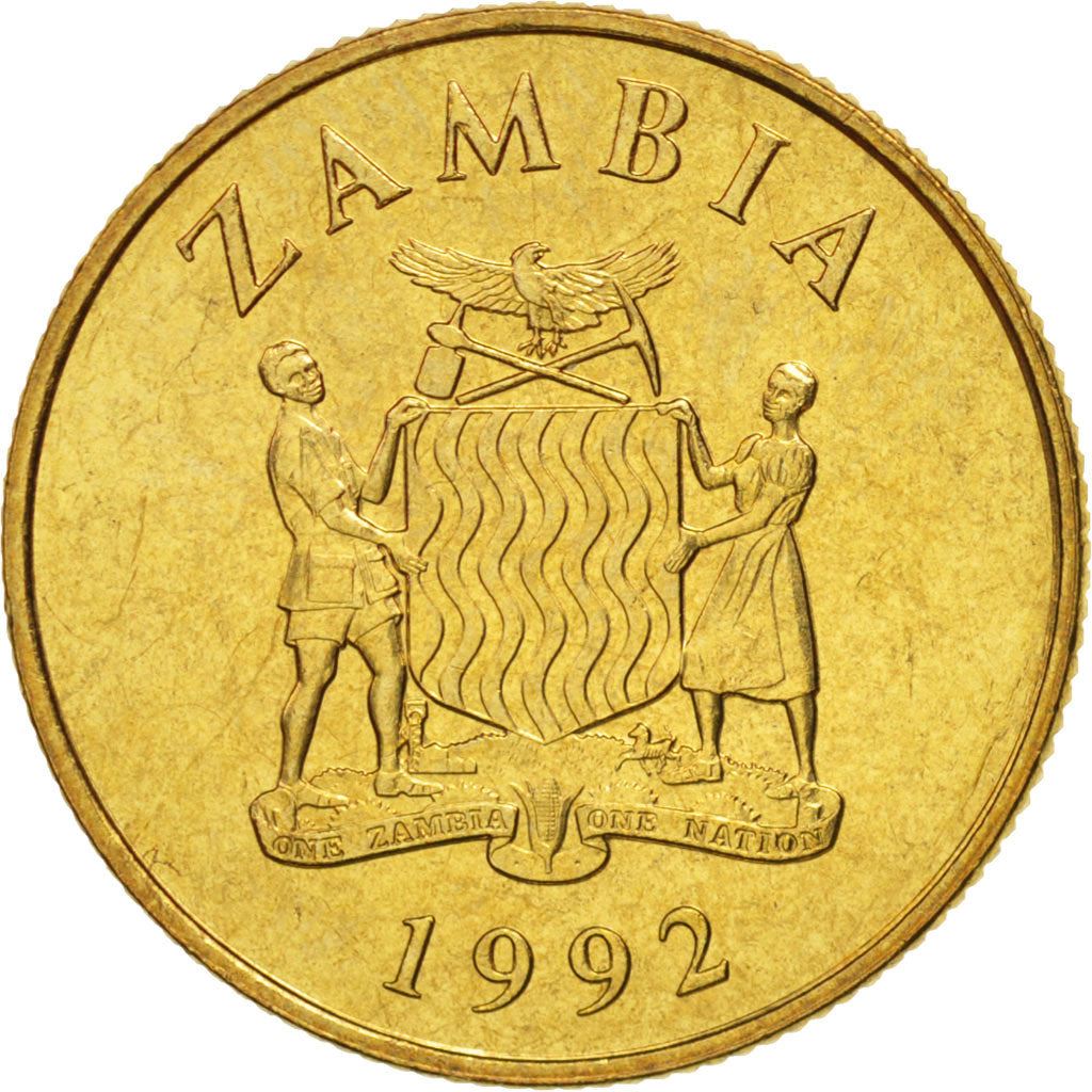 Zambia | 5 Kwacha Coin | Sable antelope | Km:31 | 1992