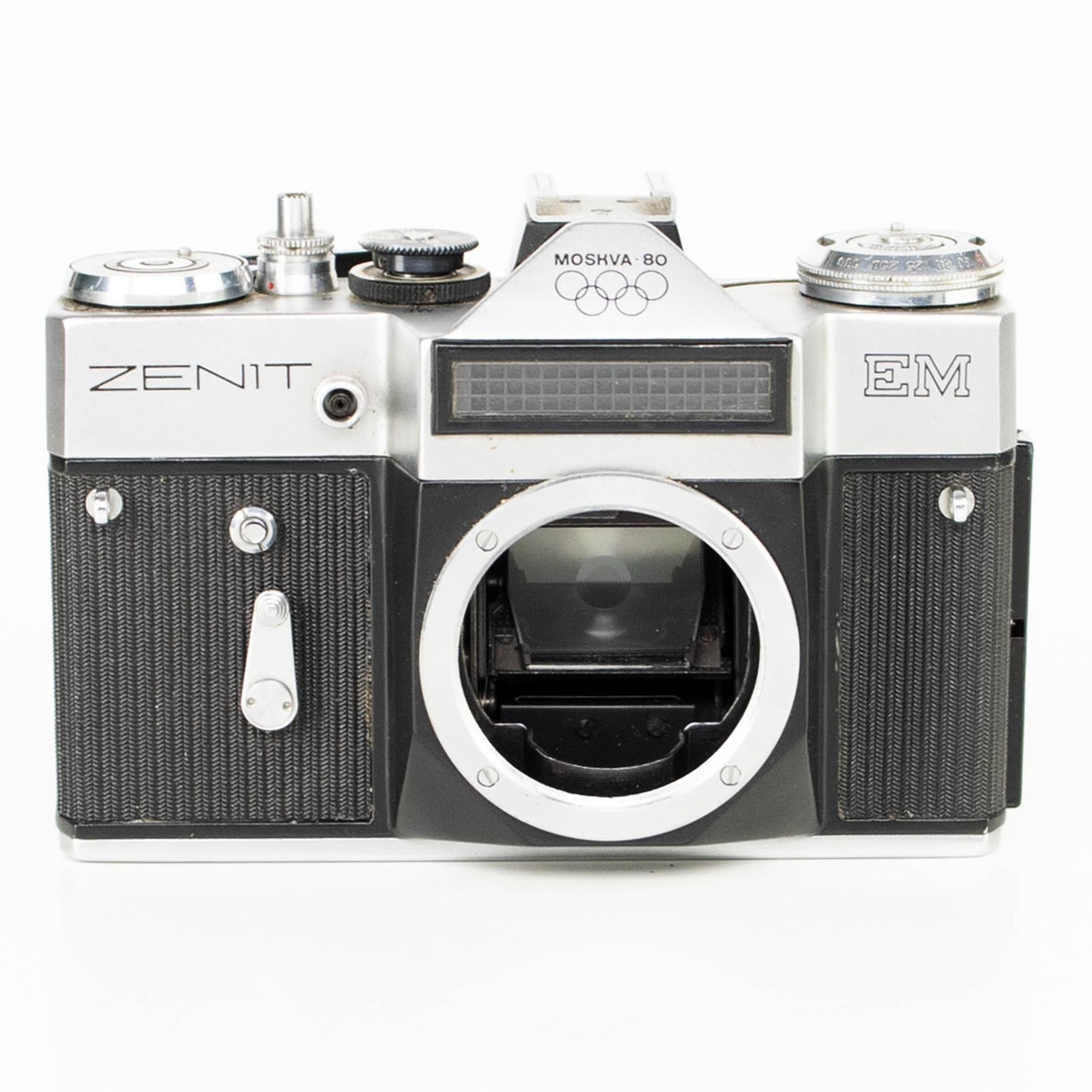 Zenit EM Camera | Olympic | Helios 58mm Lens | White | M42 | Soviet Union | 1980