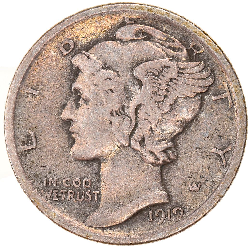 United States | 1 Dime Coin | Lady Liberty | Phrygian cap | KM140 | 1916 - 1945