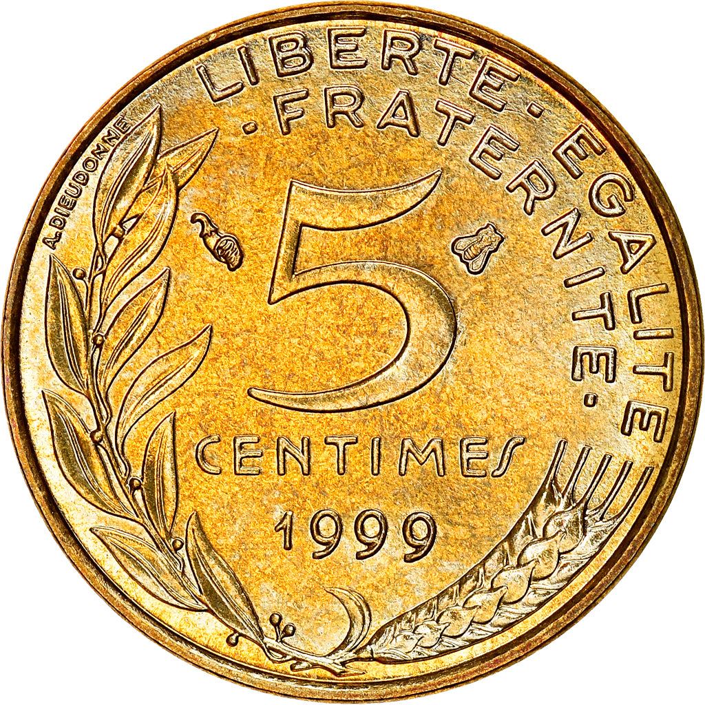 French Coin 5 Centimes | KM933 | France | 1966 - 2001