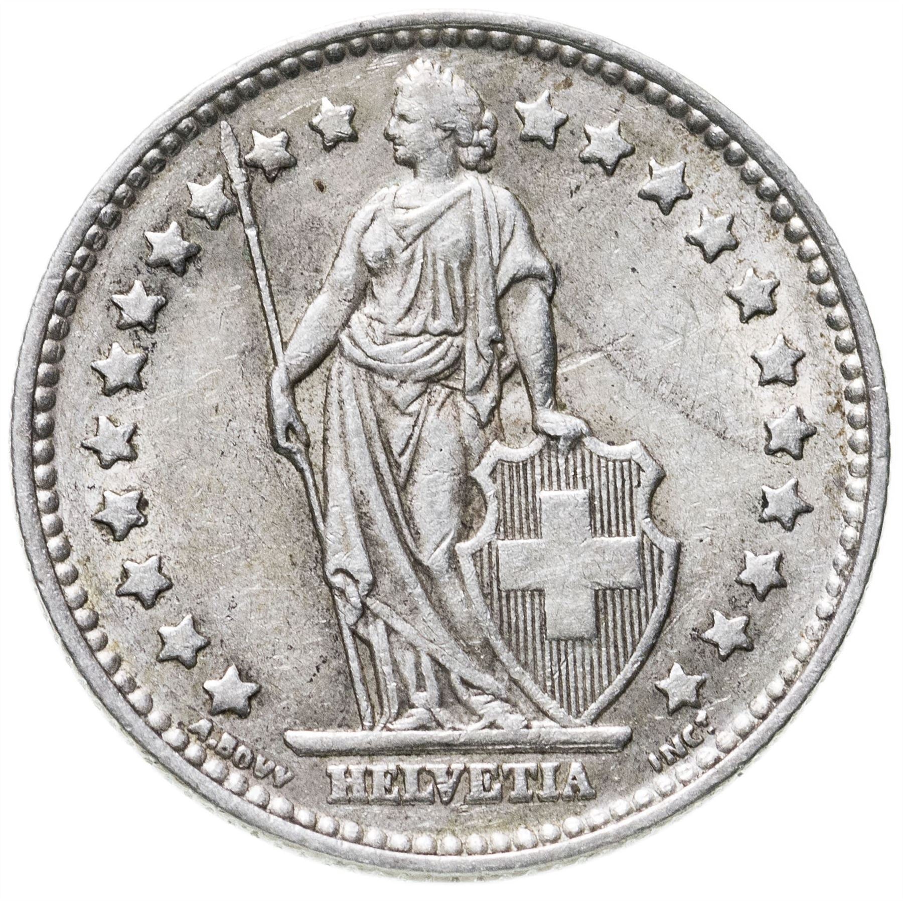 Switzerland Coin Swiss 1 Franc | Helvetia | KM24 | 1875 - 1967