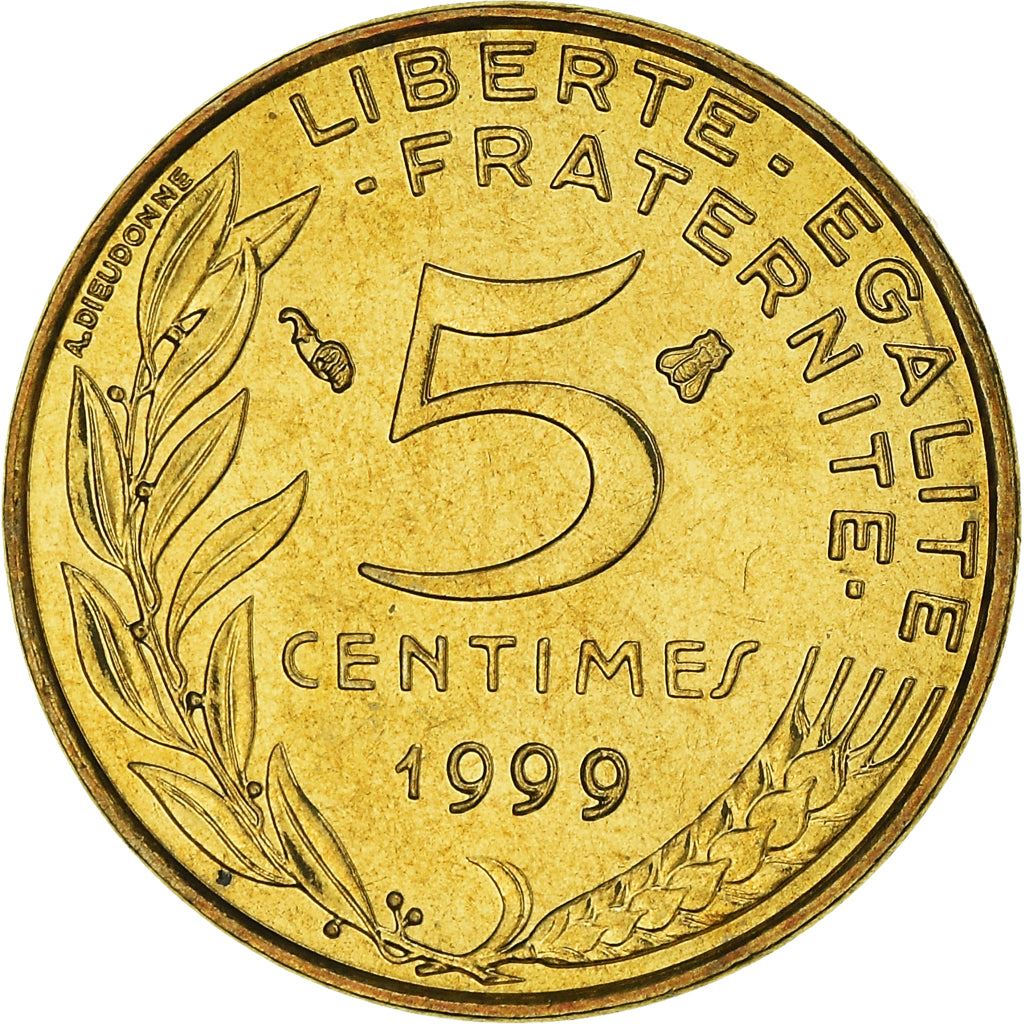 French Coin 5 Centimes | KM933 | France | 1966 - 2001