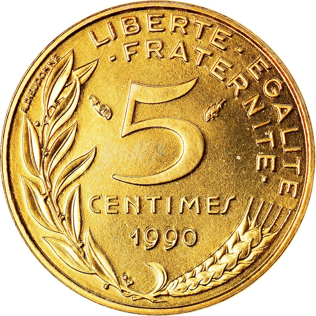 French Coin 5 Centimes | KM933 | France | 1966 - 2001