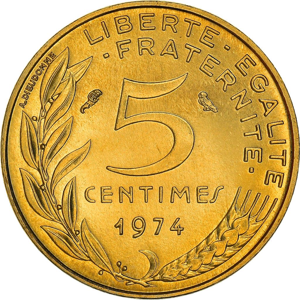 French Coin 5 Centimes | KM933 | France | 1966 - 2001