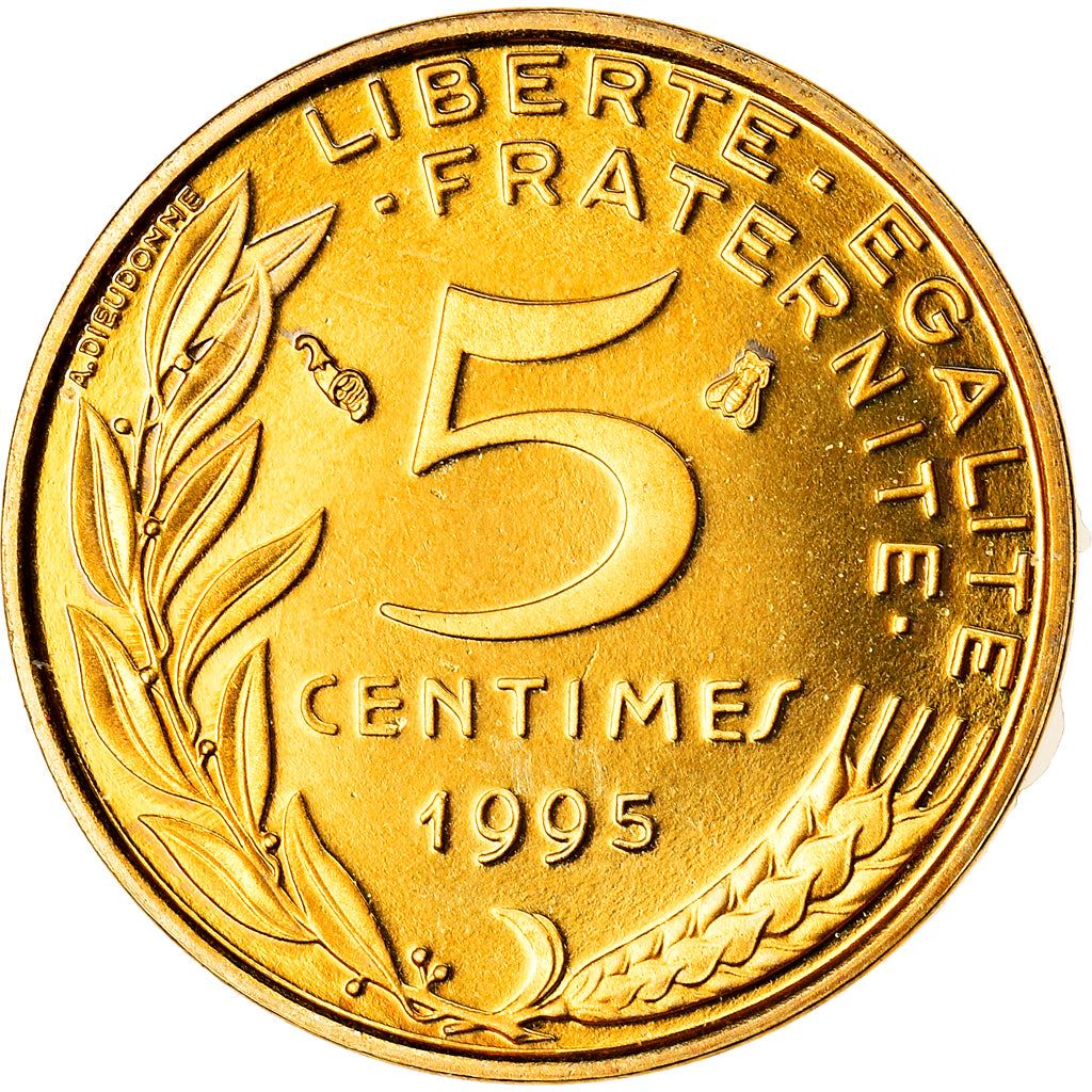 French Coin 5 Centimes | KM933 | France | 1966 - 2001