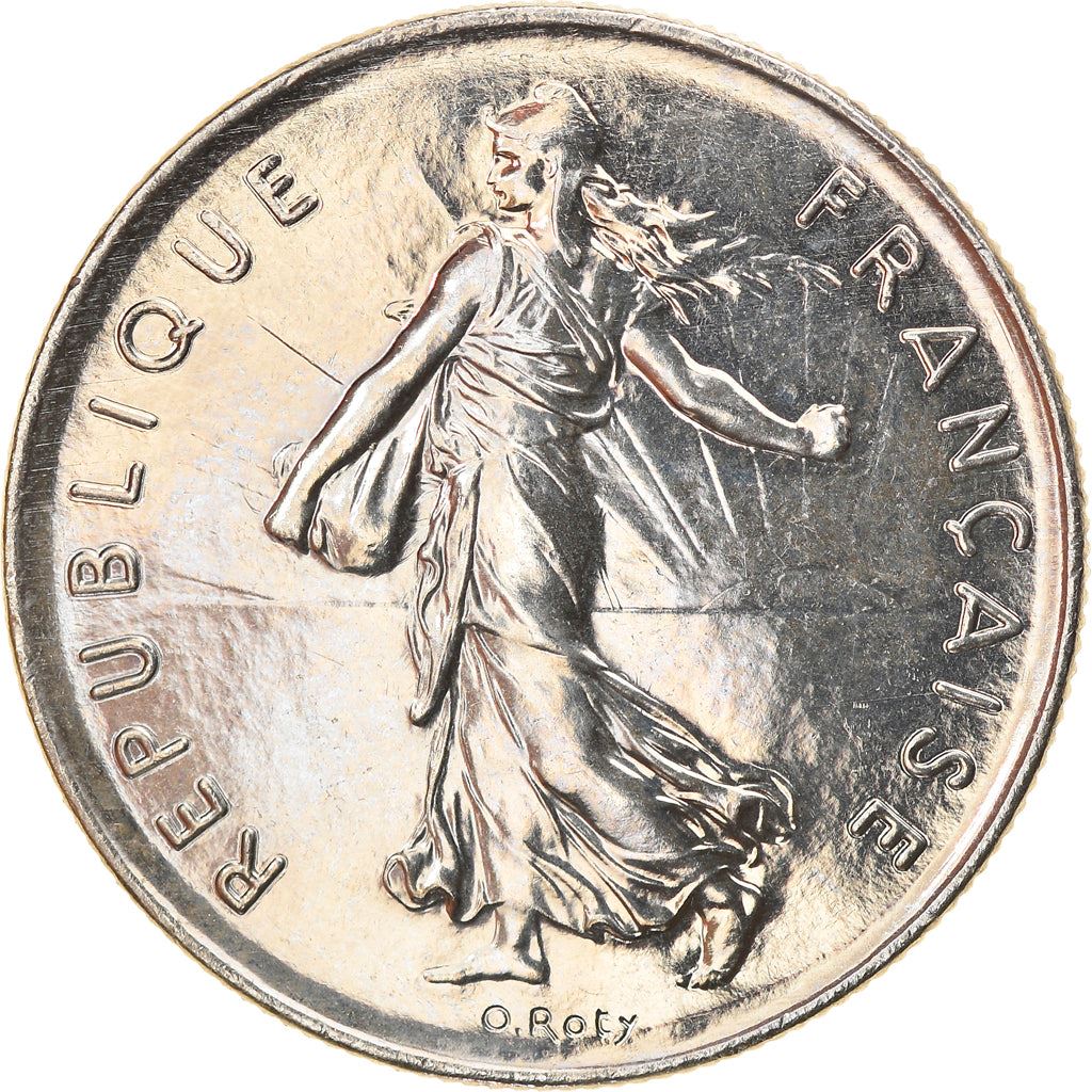 French 5 Francs Coin | signature O. Roty | KM926a.1 | France | 1969 - 2001