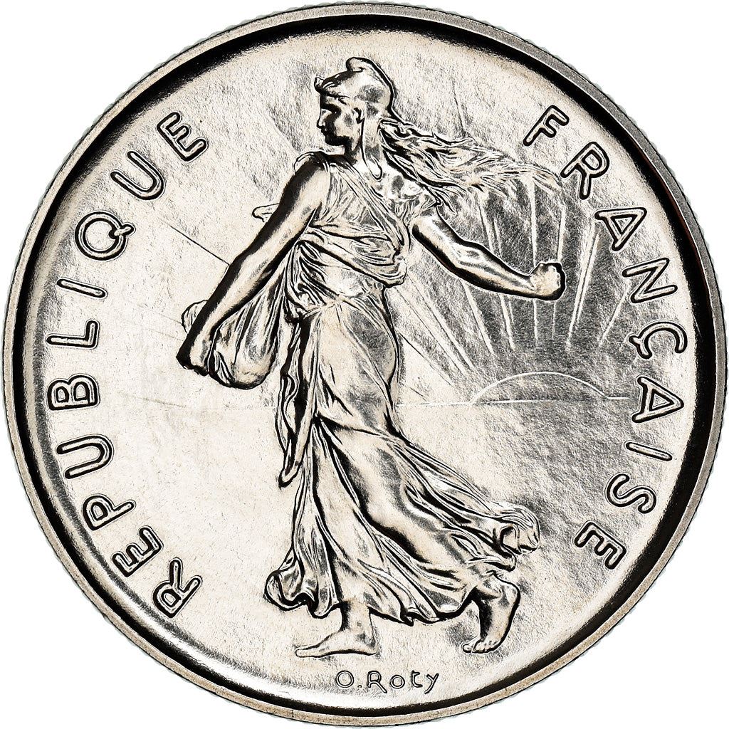 French 5 Francs Coin | signature O. Roty | KM926a.1 | France | 1969 - 2001