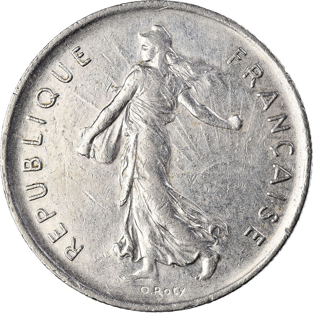 French 5 Francs Coin | signature O. Roty | KM926a.1 | France | 1969 - 2001