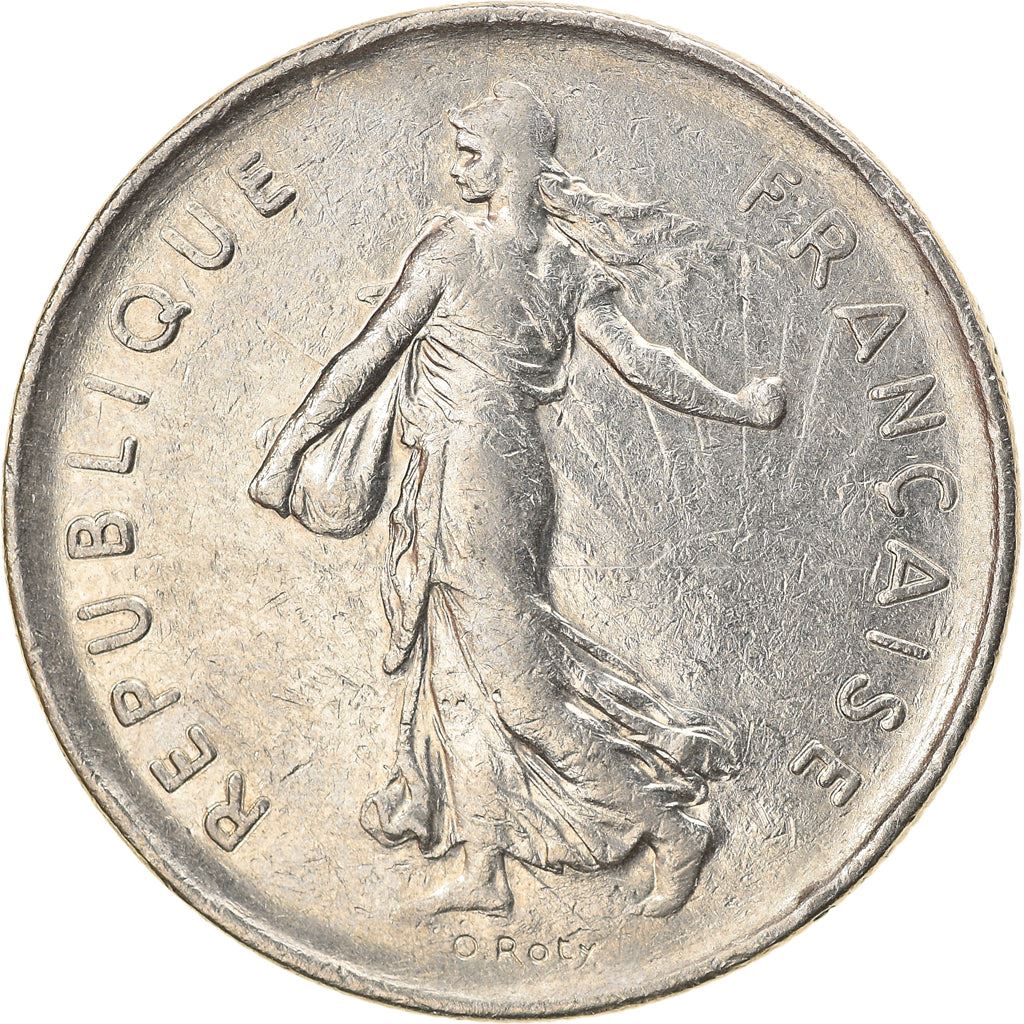 French 5 Francs Coin | signature O. Roty | KM926a.1 | France | 1969 - 2001