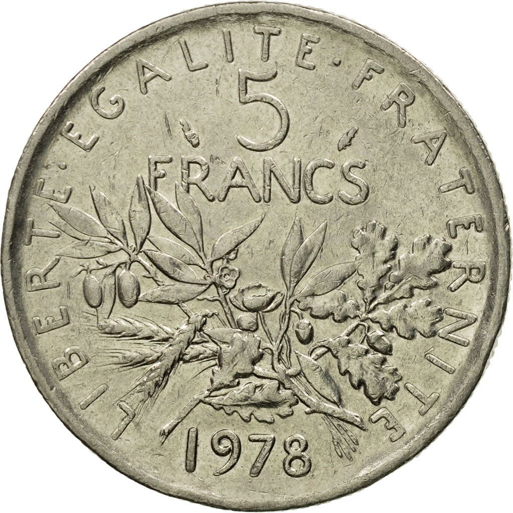 French 5 Francs Coin | signature O. Roty | KM926a.1 | France | 1969 - 2001