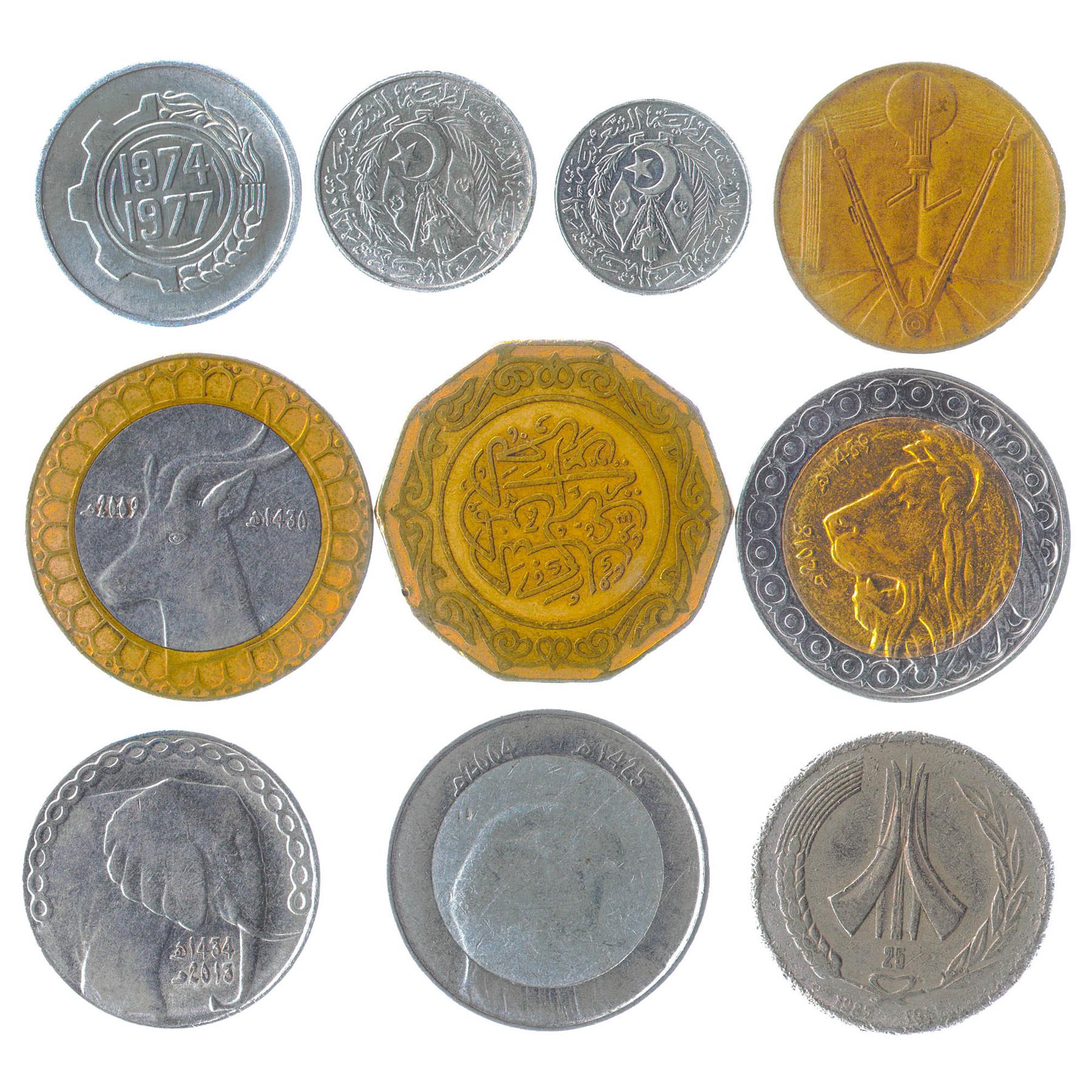 Algeria 10 Mixed Coins | Centimes | Dinars | Arabian Animals | 1964 - 2022