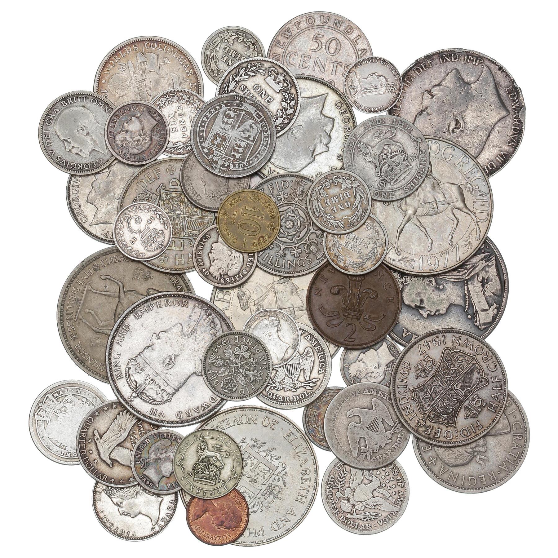 Collection of 44 coins from England | British Colonies | USA | 1820 - 1977