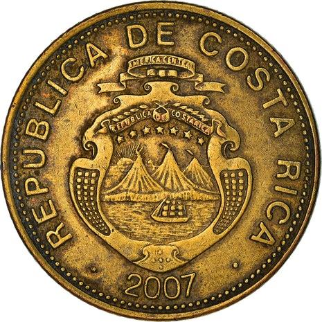 Costa Rica 100 Colones | 100 Coins | Stars | Volcno | Ship | Sun | 2006 - 2017