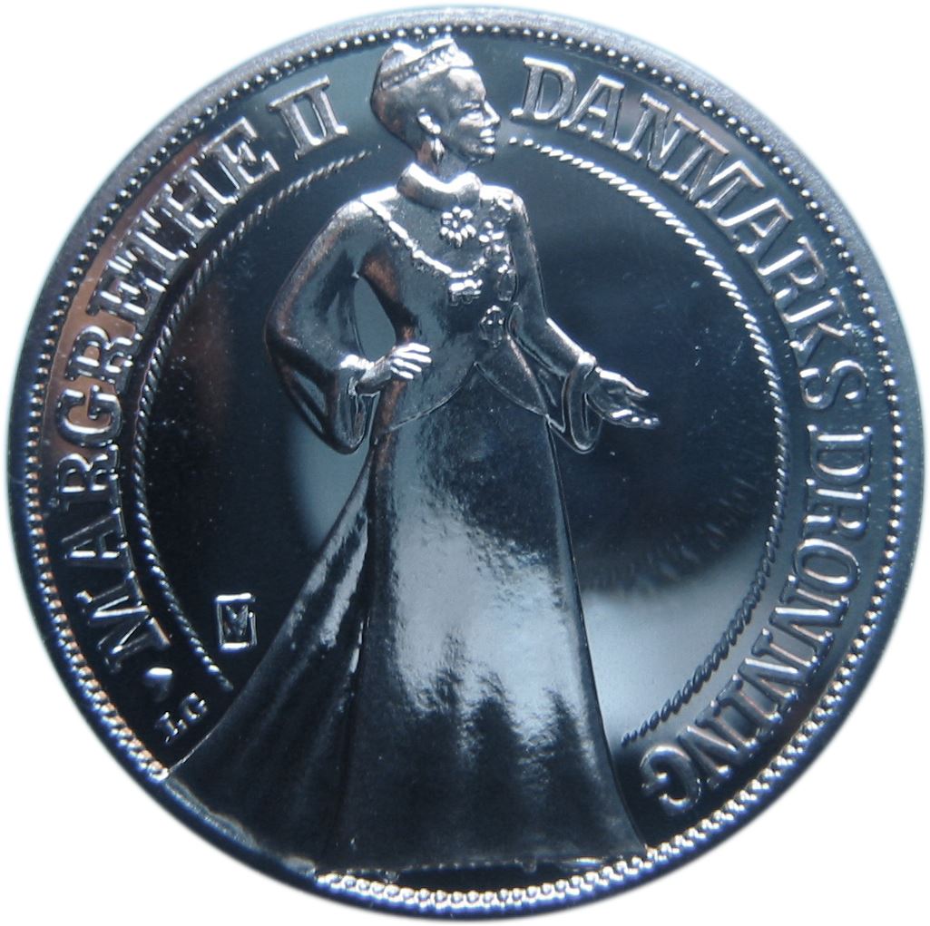 Danish Coin 200 Kroner | Queen Margrethe II | Silver Jubilee | KM884 | Denmark | 1997