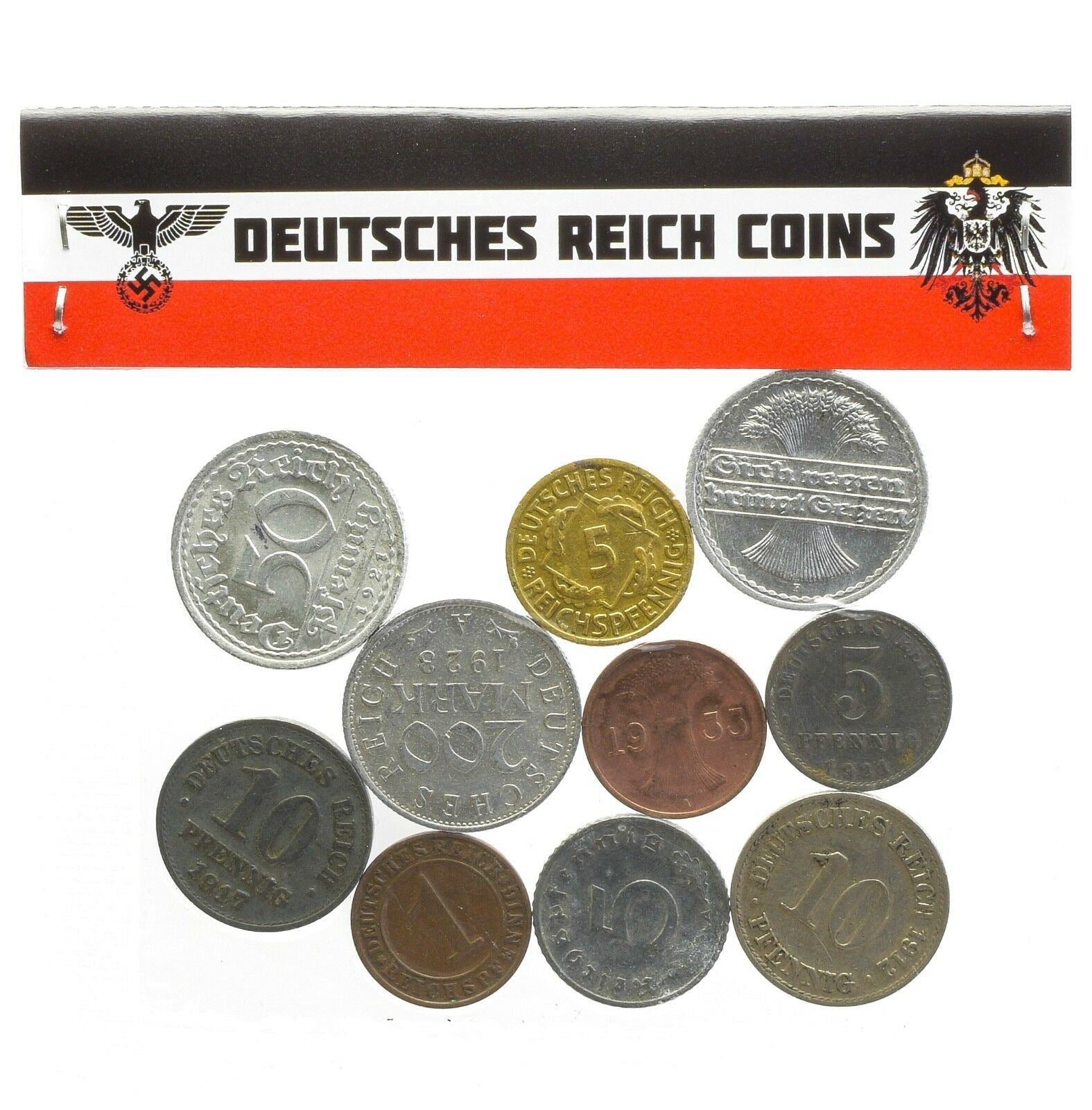 Deutsches Reich Coins German Empire Weimar Republic Third Reich WWI WW2 1873-1945