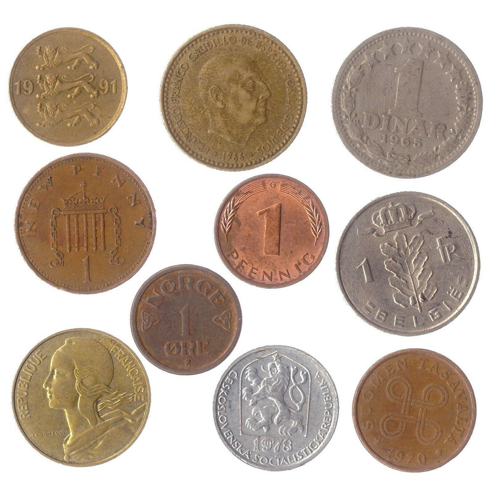 Mixed Europe Coins From European Countries Including Non Existent Valuable Collectible Currency