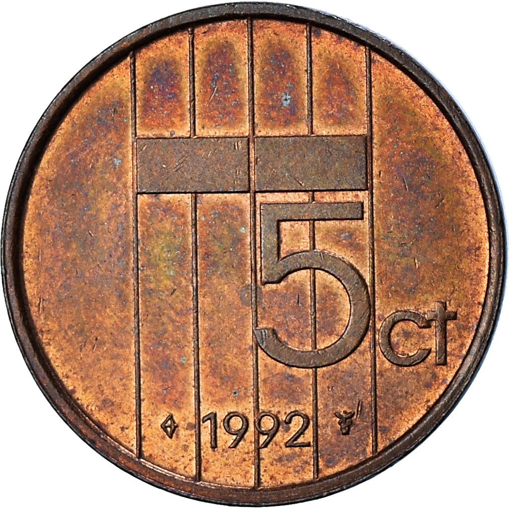 Netherlands 5 Cents | 100 Coins | Queen Beatrix | Bronze | KM202 | 1982 - 2001