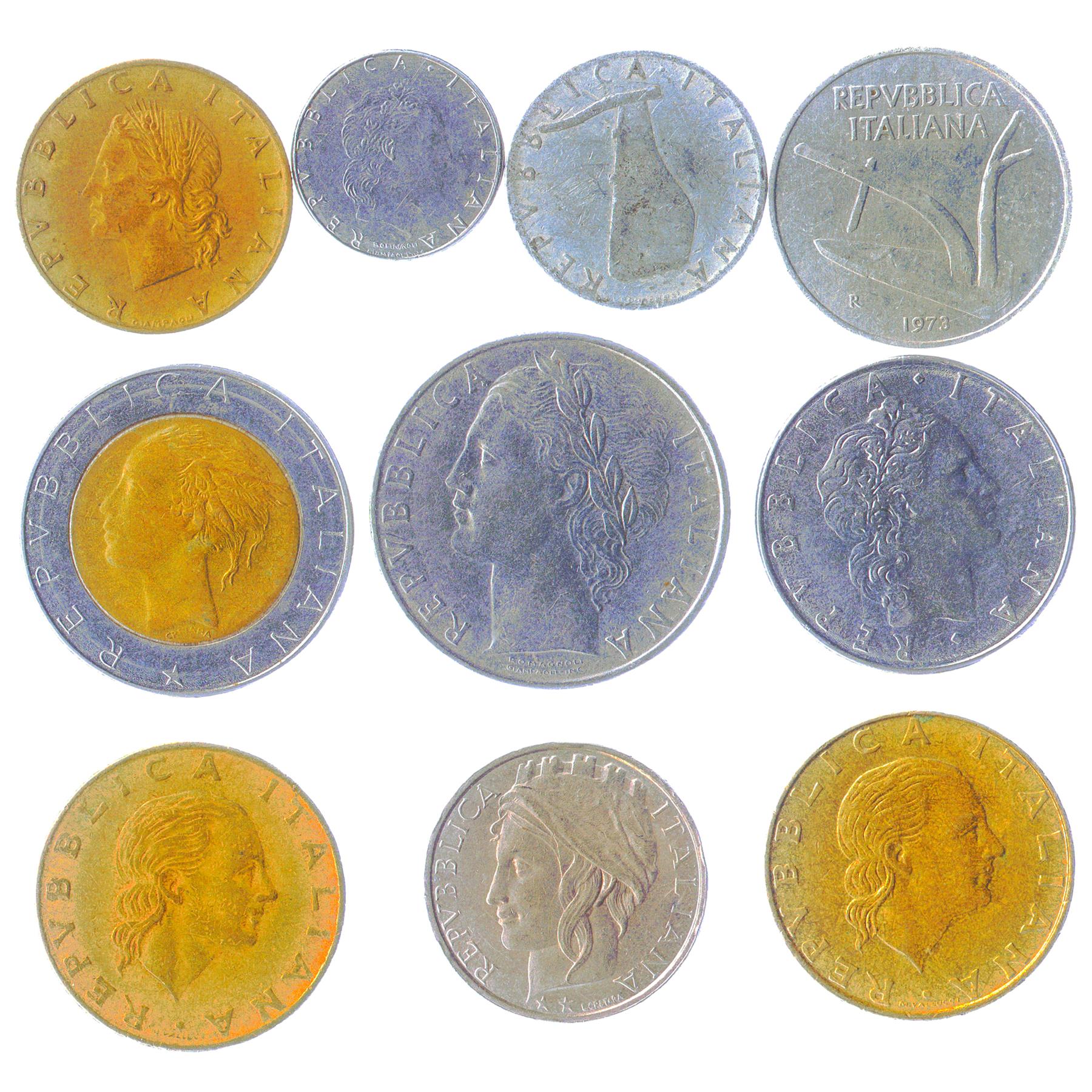 Old Italian Coins | Mixed Lire Currency | Old Italian Money | Repubblica Italiana | Minerva 1946 - 2001