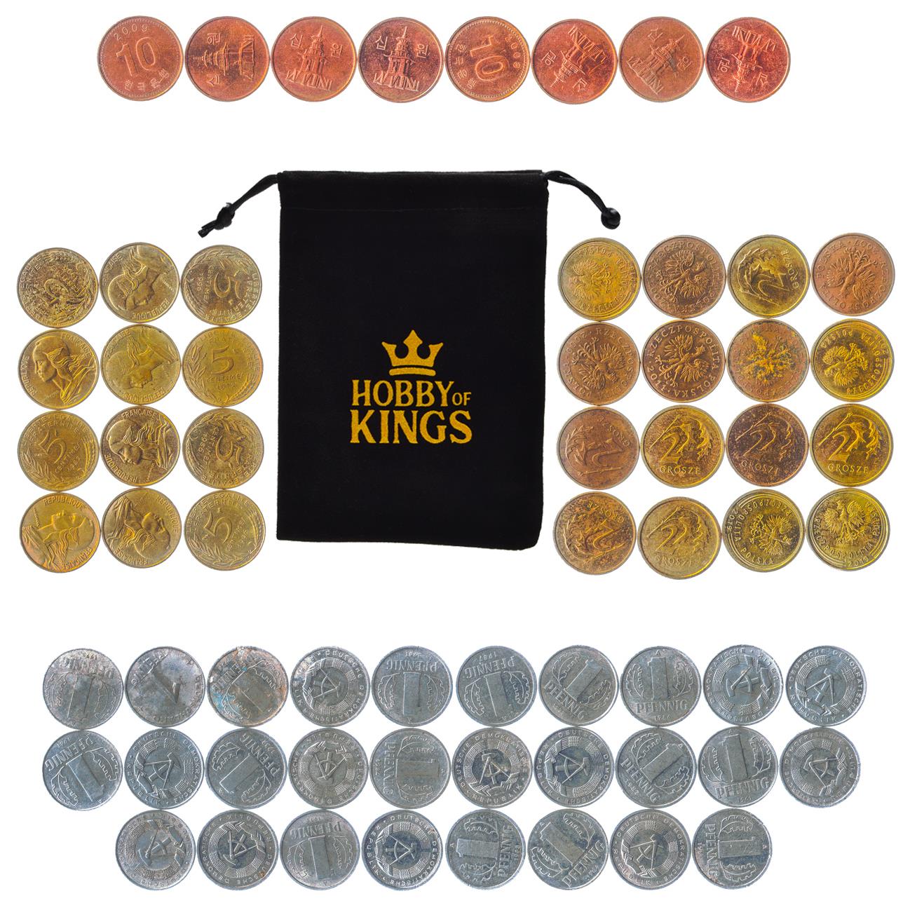 Play Money For Board Games | 64 Real Coins | 1 2 5 10 | Total 200 Points | Genuine Currency Toy