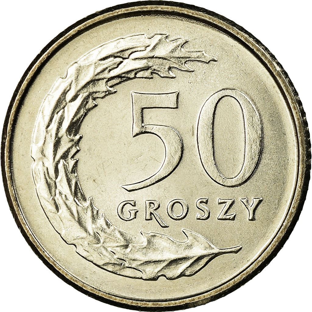 Polish 50 Groszy | 100 Coins | Oak Leaves | Eagle | Poland | 1990 - 2016