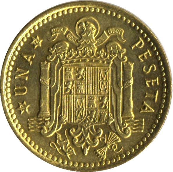 Spain 1 Peseta | 100 Coins | Spanish Dictator Francisco Franco | KM796 | 1966