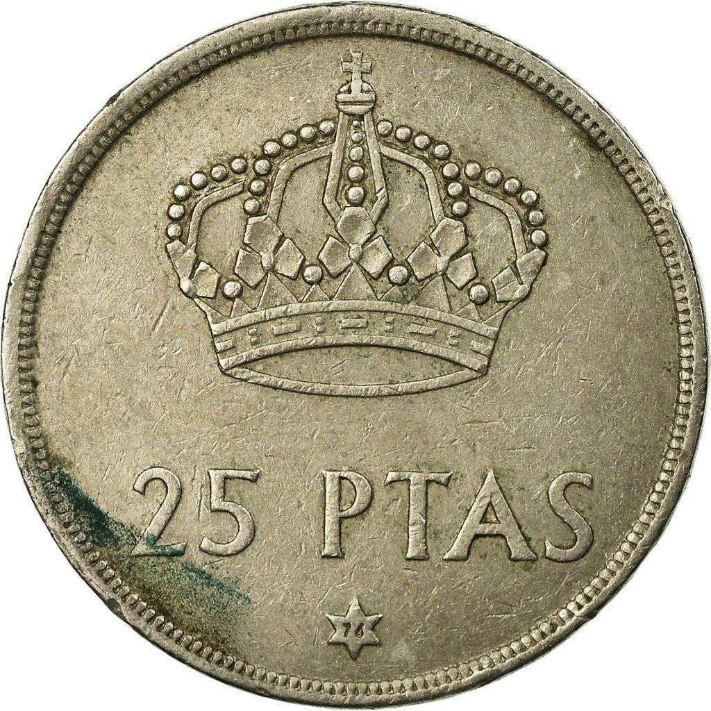 Spain 25 Pesetas | 100 Coins | King Juan Carlos I | KM808 | 1975