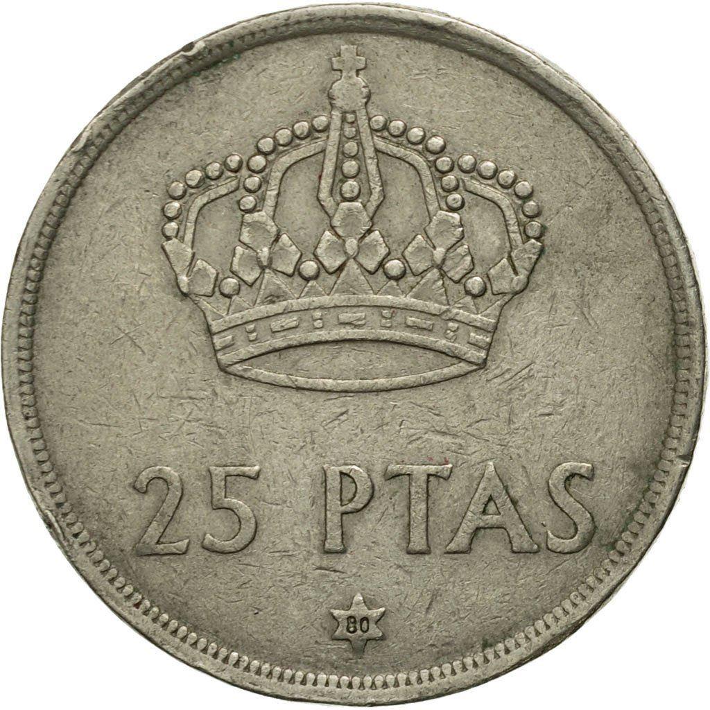 Spain 25 Pesetas | 100 Coins | King Juan Carlos I | KM808 | 1975